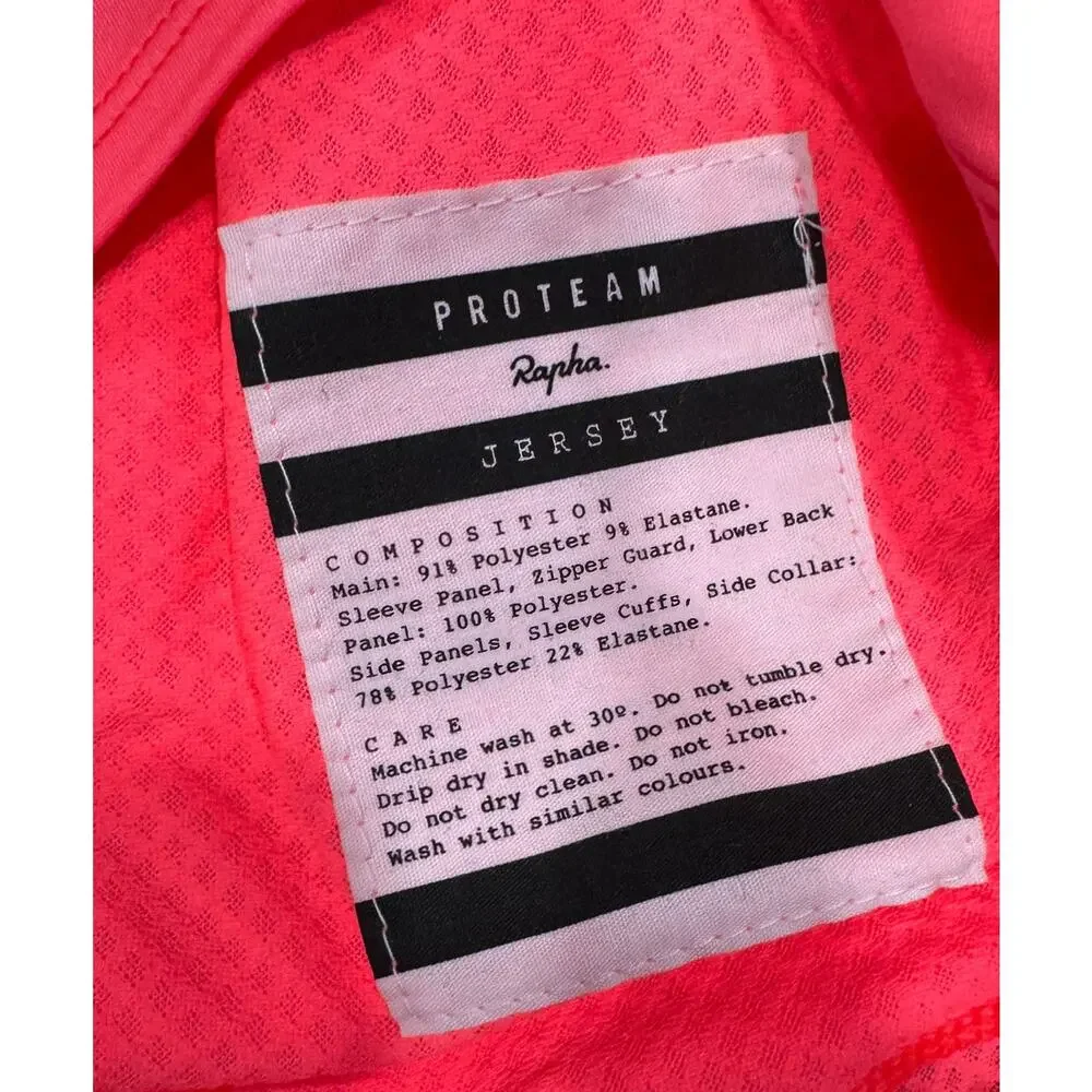 NWT RAPHA Pro Team SS Cycling Jersey Triathlon Training Pink Size M - Picture 7 of 7